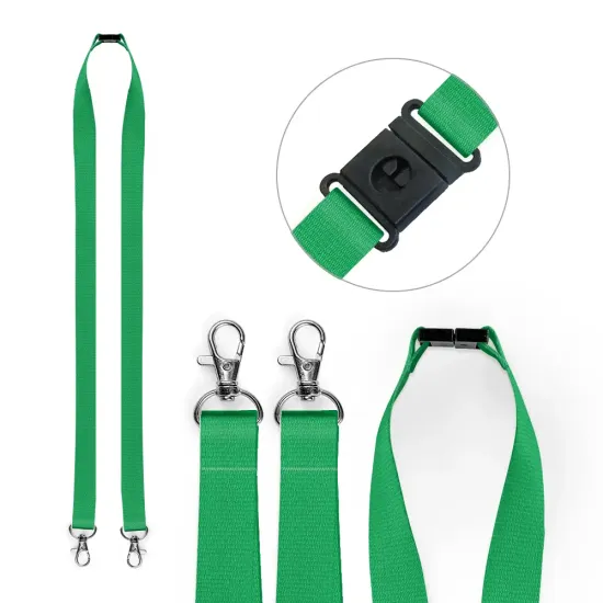 20mm Lanyards with Dual Metal Clips & Breakaway | Durable ID Holders | 100 Pack