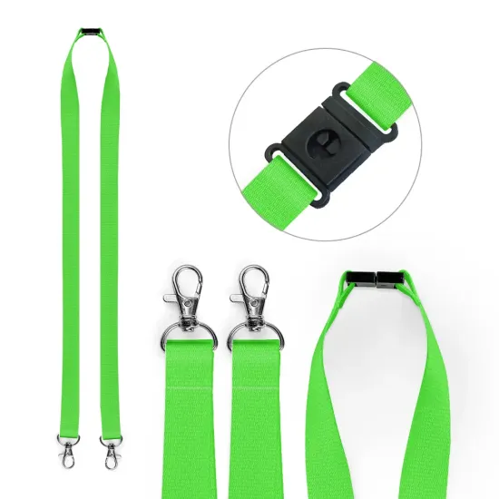 20mm Lanyards with Dual Metal Clips & Breakaway | Durable ID Holders | 100 Pack