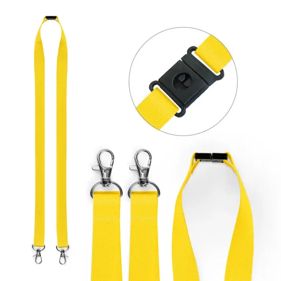 20mm Lanyards with Dual Metal Clips & Breakaway | Durable ID Holders | 100 Pack
