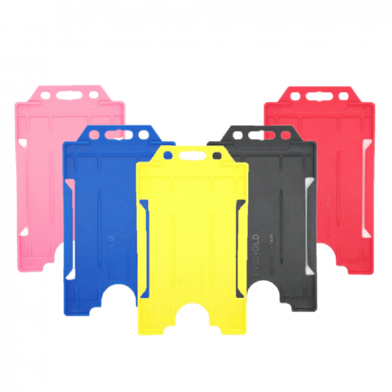 Evohold Open Faced Badge Holders - Vertical - available in 16 colours - pack of 100