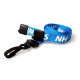 Pack of 100 15mm Pre-Printed NHS Blue Lanyard with Black Plastic Clip and Single Health & Safety Breakaway