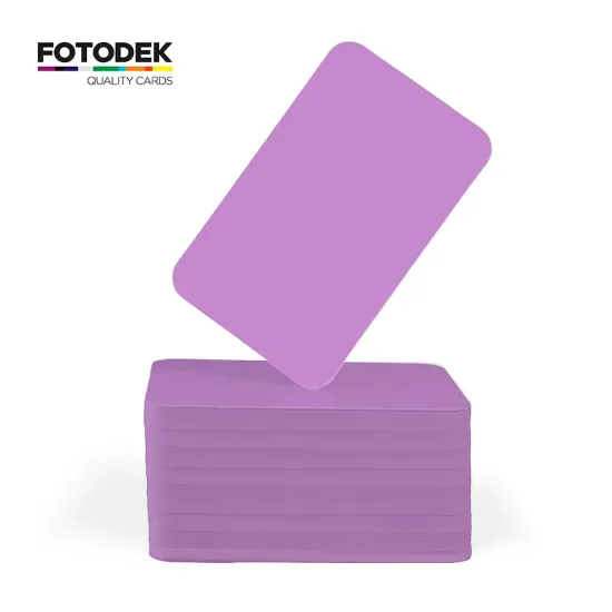 Purple Coloured Core PVC Cards - pack of 100