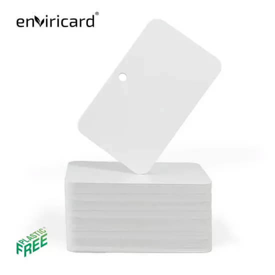 Enviricard® Blank White Hole-Punched Paperboard Cards