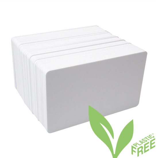 stack of enviricard cards with green plastic free logo