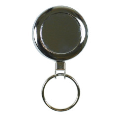 Heavy Duty Reel with Keyring - All Chrome Front of heavy-duty chrome reel