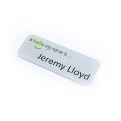 Plastic Badges - #hellomynameis Hello My Name Is Plastic Badge With Pin Back For Easy Attachment To Clothing