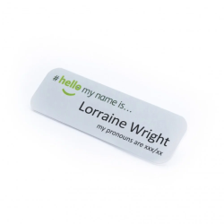 Plastic Badges with Pronouns - #hellomynameis Plastic Badges with Pronouns - #hellomynameis