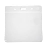 Flexible PVC Badge Holders - 102 x 83mm Landscape - Clear or Coloured Top - pack of 100