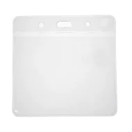 Flexible PVC Badge Holders - 102 x 83mm Landscape - Clear or Coloured Top - pack of 100
