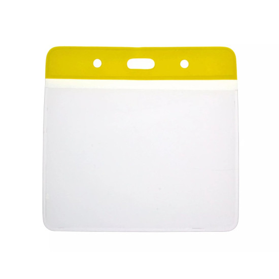 Flexible PVC Badge Holders - 102 x 83mm Landscape - Clear or Coloured Top - pack of 100