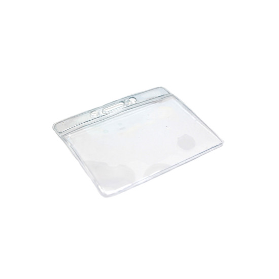Flexible Visibadge HORIZONTAL PVC Badgeholder (100x83mm) - Crystal Clear - pack of 100