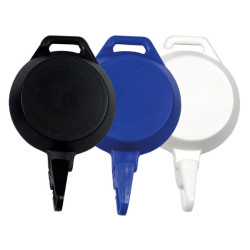 Cardkeep YO-YO 2 Badge Holder with Retractable Cord Black, blue and white extendable badge reel