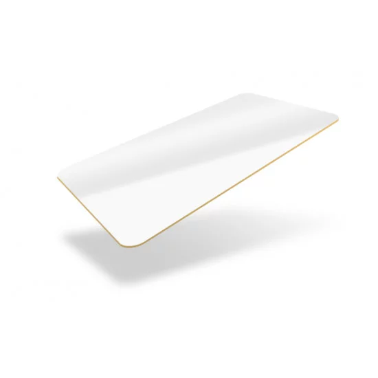 Fotodek PVC Cards Plain White Gold Foil Edge 760 micron CR80 - Pack of 100