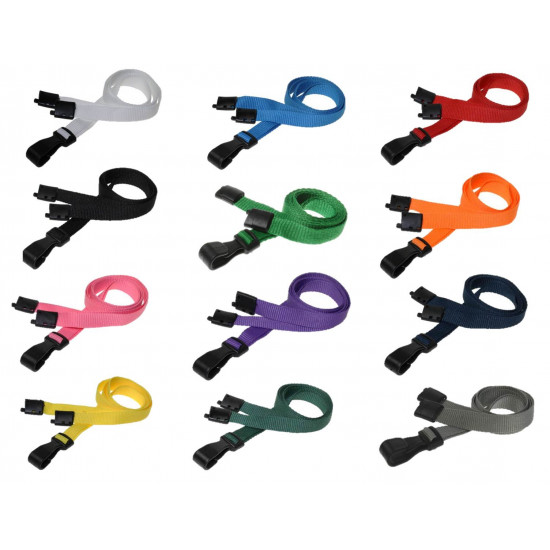 10mm RPET Breakaway Safety Lanyard with Plastic Clip - pack of 25