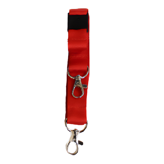 Red Lanyard 20mm with Two Metal Trigger Clips & Health and Safety Breakaway - Pack of 100