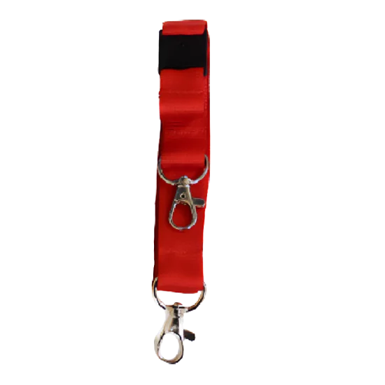 Red Lanyard 20mm with Two Metal Trigger Clips & Health and Safety Breakaway - Pack of 100