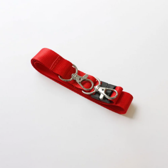 Red Lanyard 20mm with Two Metal Trigger Clips & Health and Safety Breakaway - Pack of 100