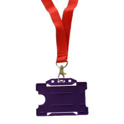 20mm Plain Lanyard with Plastic Card Holder Pouch - Pack of 10