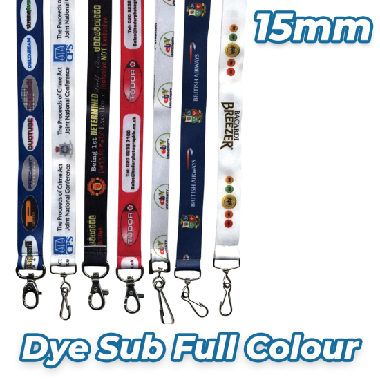 15mm Dye Sublimation Personalised Lanyards - 15-20 day delivery