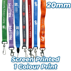20mm Screen Printed Coloured Lanyards - 1 Colour Print - 14-21 day delivery 20mm Screen Printed Coloured Lanyards - 1 Colour Print - 14-21 day delivery