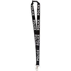 Pre-printed Black Police lanyard with metal clip - Pack of 100 Pre-printed Black Police lanyard with metal clip - Pack of 100