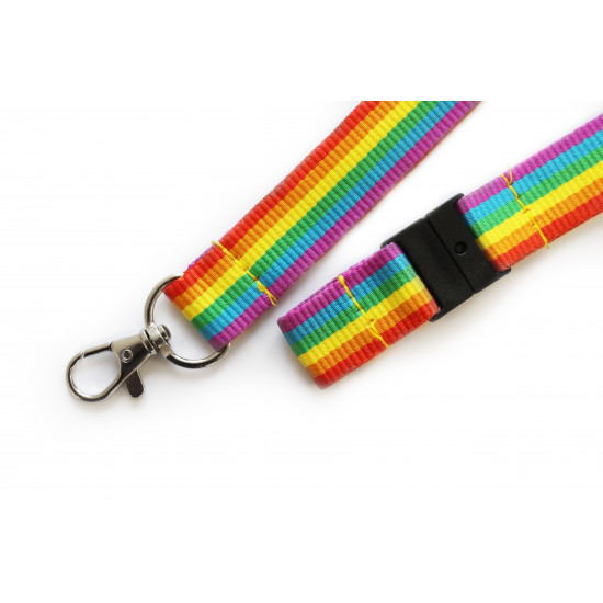 20mm Rainbow Striped | LGBT | Pride | Lanyard - pack of 25