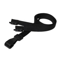 Black 10mm RPET Breakaway Lanyards with Plastic Clip - Pack of 25
