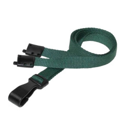 Dark Green 10mm RPET Breakaway Lanyards with Plastic Clip - Pack of 25