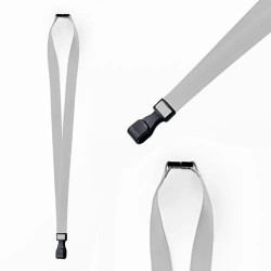 Grey 10mm RPET Breakaway Lanyards with Plastic Clip - Pack of 25