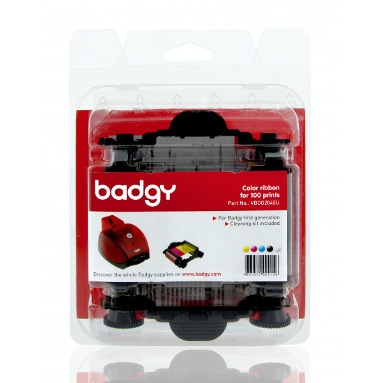 Evolis Badgy Ribbon Pack - 2 x 100 Image YMCKO Colour Ribbons