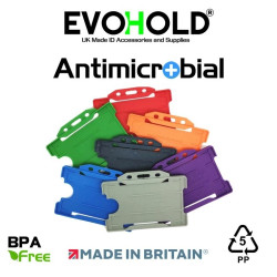 Evohold Antimicrobial Open Faced ID Card Holders  - Landscape - Single Sided - pack of 100 Evohold Antimicrobial Open Faced ID Card Holders  - Landscape - Single Sided - pack of 100