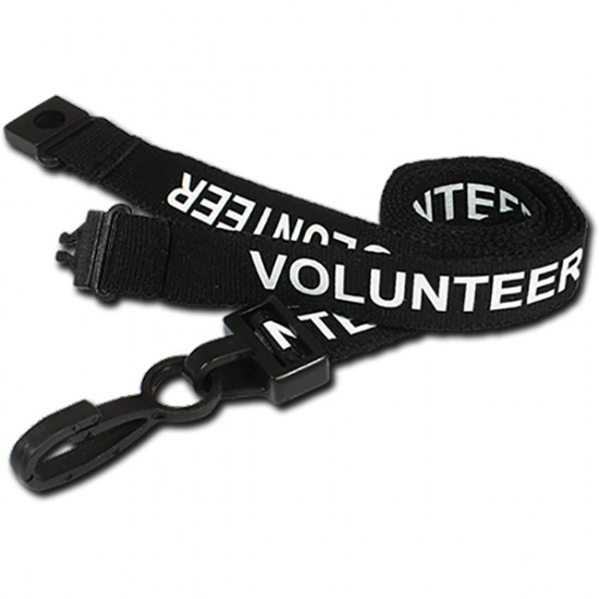 Volunteer Pre-Printed Breakaway Lanyards With Plastic Clip - pack of 100