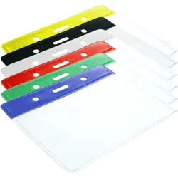Flexible Credit Card Size PVC Badge Holders - Coloured - pack of 100