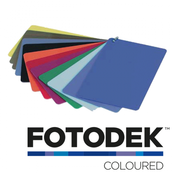 Several Fotodek PVC Cards in different colours