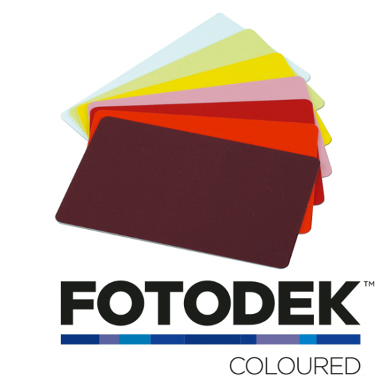 Several Fotodek PVC Cards in different colours