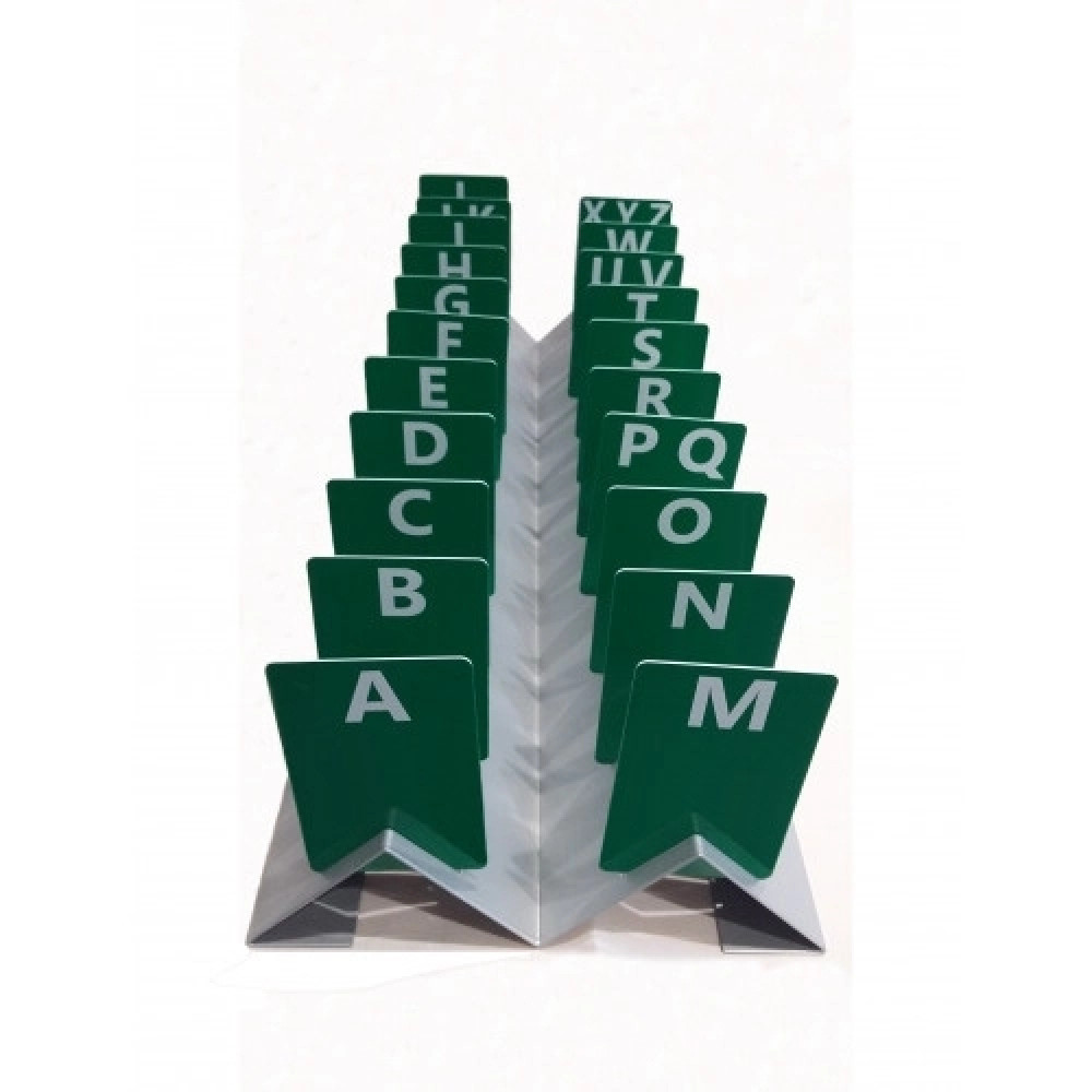 Metal name badge display trays