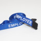 15mm Blue Employee Pre-Printed Breakaway Lanyard With Plastic Clip - pack of 100