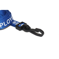 15mm Blue Employee Pre-Printed Breakaway Lanyard With Plastic Clip - pack of 100