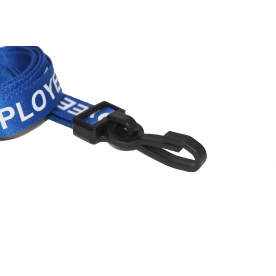 15mm Blue Employee Pre-Printed Breakaway Lanyard With Plastic Clip - pack of 100