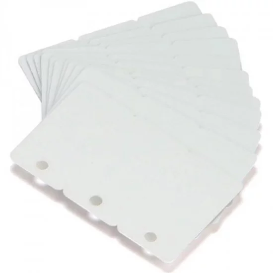 3 Tag Plastic Cards White pack of 100