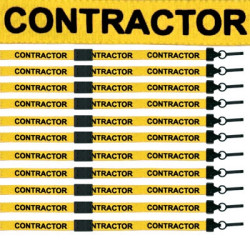 15mm Yellow Contractor Pre-Printed Breakaway Lanyards With Plastic Clip - pack of 100 15mm Yellow Contractor Pre-Printed Breakaway Lanyards With Plastic Clip - pack of 100