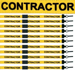 15mm Yellow Contractor Pre-Printed Breakaway Lanyards With Plastic Clip - pack of 100