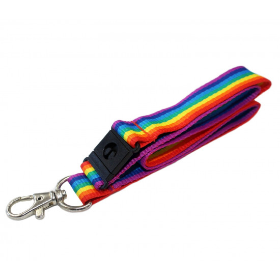 20mm Rainbow Striped Lanyards - pack of 25