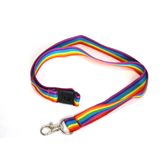 20mm Rainbow Striped Lanyards - pack of 25