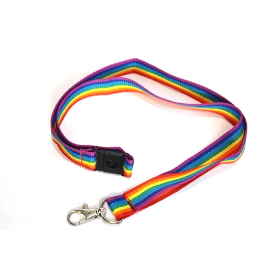 20mm Rainbow Striped Lanyards - pack of 25