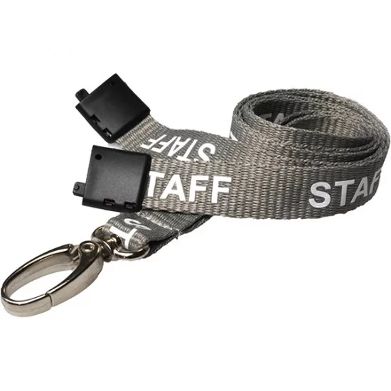 Grey Staff Lanyards With Metal Clip - Ideal for ID cards and access control