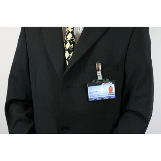 Metal strap clip for ID card