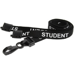 15mm Black Student Pre-Printed Breakaway Lanyards With Plastic Clip - pack of 100 15mm Black Student Pre-Printed Breakaway Lanyards With Plastic Clip - pack of 100