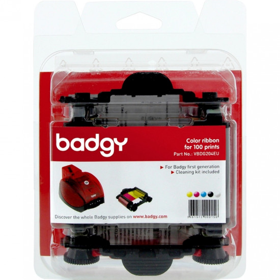 Badgy1 YMCKO Ribbon and Cleaning Kit VBDG204EU