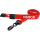 15mm Red Visitor Pre-Printed Breakaway Lanyard With Plastic Clip - pack of 100